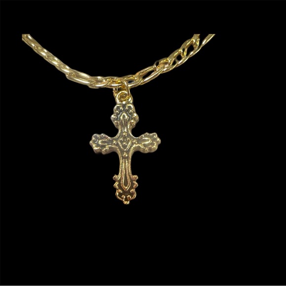 Cross Charm Bracelet-Goldtone - Picture 4 of 5